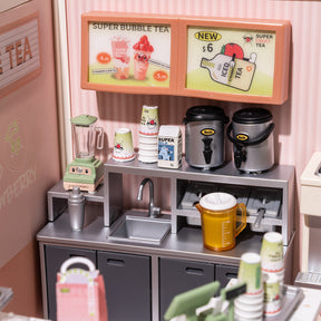 Casa Miniatura "Loja de Bubble Tea" DIY (Faça Você Mesmo)