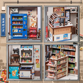 Casa Miniatura "Loja de Conveniência Japonesa do Bairro Beika" DIY (Faça Você Mesmo)