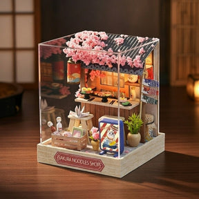 Casa Miniatura "Loja de Macarrão Sakura" DIY (Faça Você Mesmo)