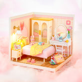 Casa Miniatura "O Encantador Quarto Rosa" DIY (Faça Você Mesmo)