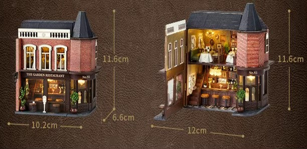 Casa Miniatura "O Restaurante do Jardim" DIY (Faça Você Mesmo)