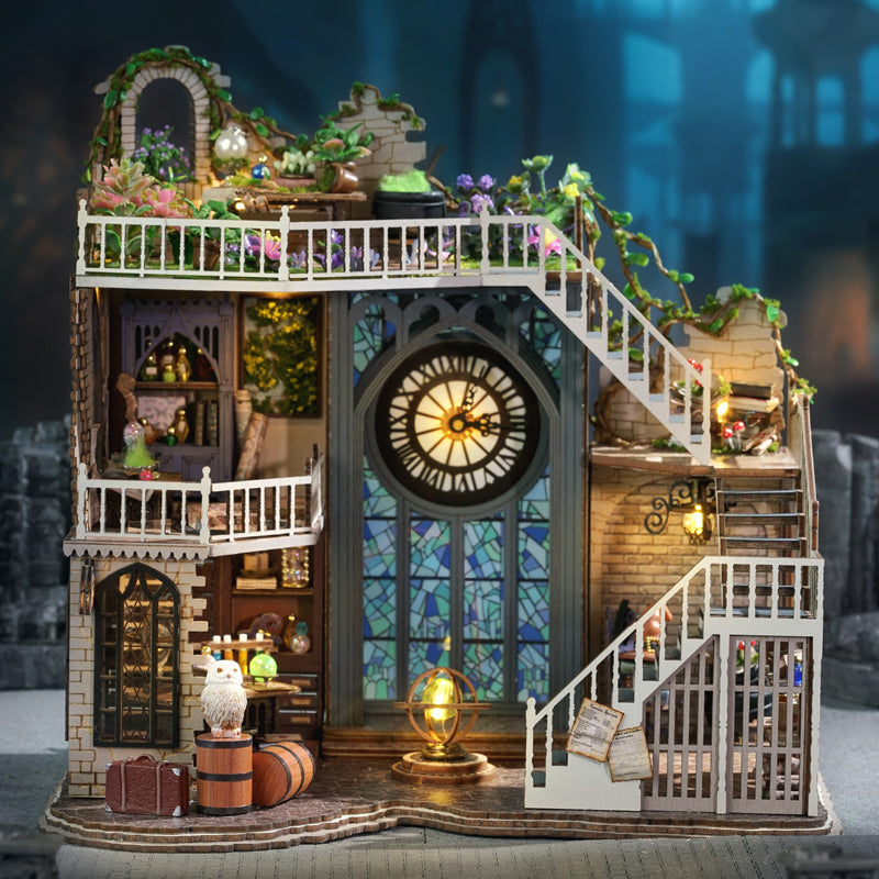 Casa Miniatura "Oficina de Feitiçaria Arcana" DIY (Faça Você Mesmo)