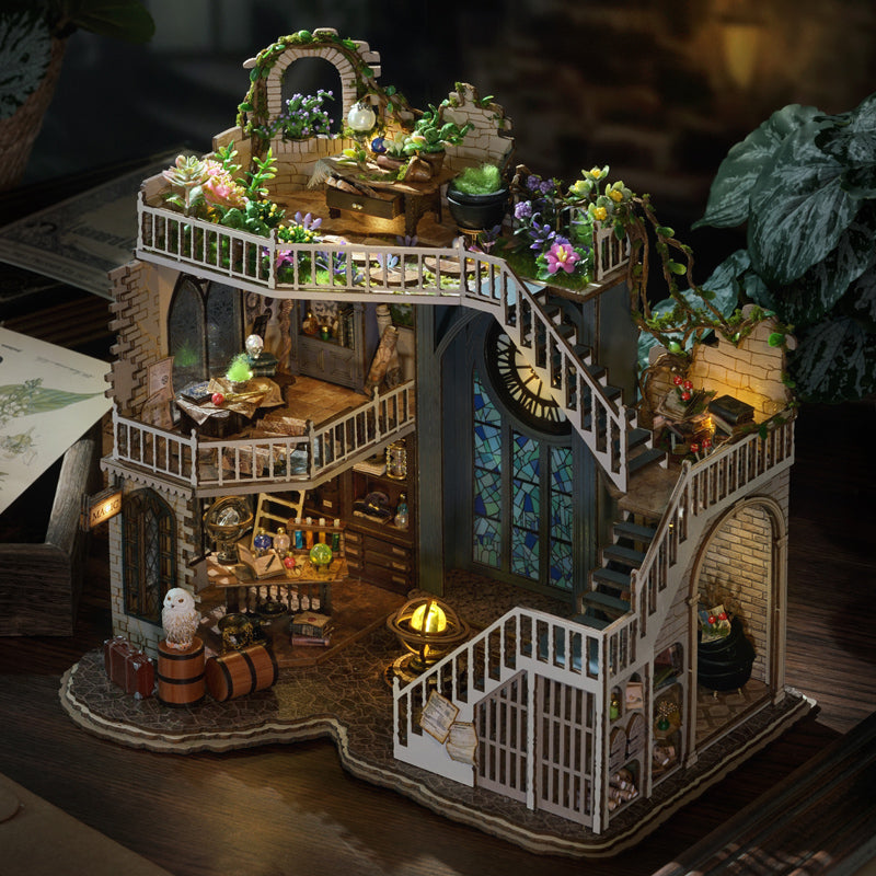 Casa Miniatura "Oficina de Feitiçaria Arcana" DIY (Faça Você Mesmo)