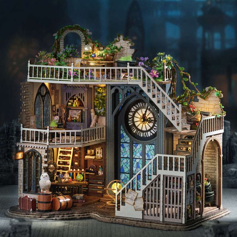 Casa Miniatura "Oficina de Feitiçaria Arcana" DIY (Faça Você Mesmo)