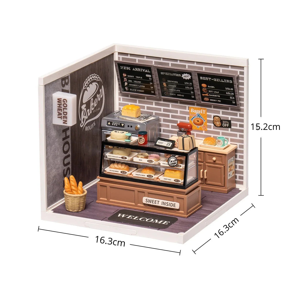 Casa Miniatura "Padaria Trigo Dourado" DIY (Faça Você Mesmo)