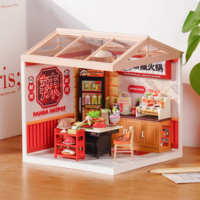 Casa Miniatura "Restaurante Panda Hot Pot" DIY (Faça Você Mesmo)