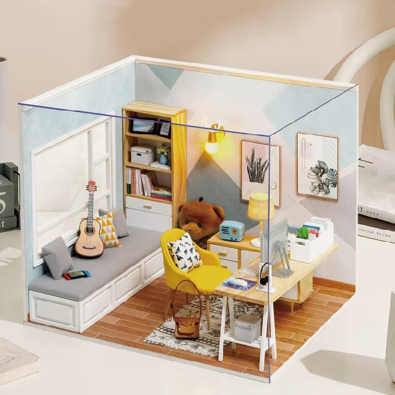 Casa Miniatura "Sala de Estudos" DIY (Faça Você Mesmo)