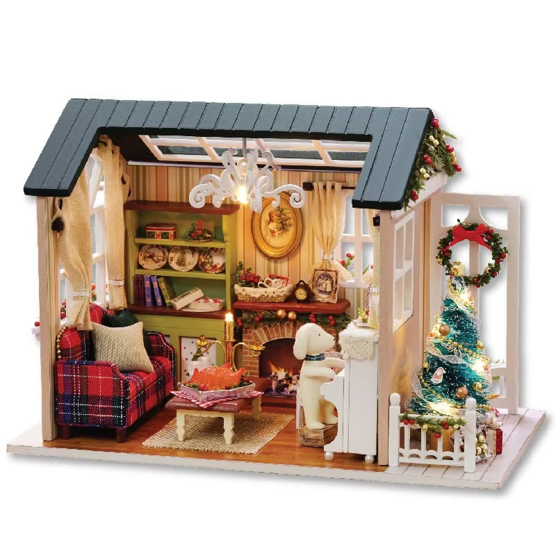 Casa Miniatura "Sala Natalina Feliz" DIY (Faça Você Mesmo)