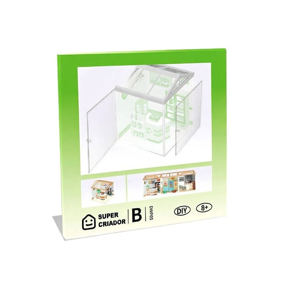 Casa Miniatura "Telhado e Porta à Prova de Poeira" DIY (Faça Você Mesmo)