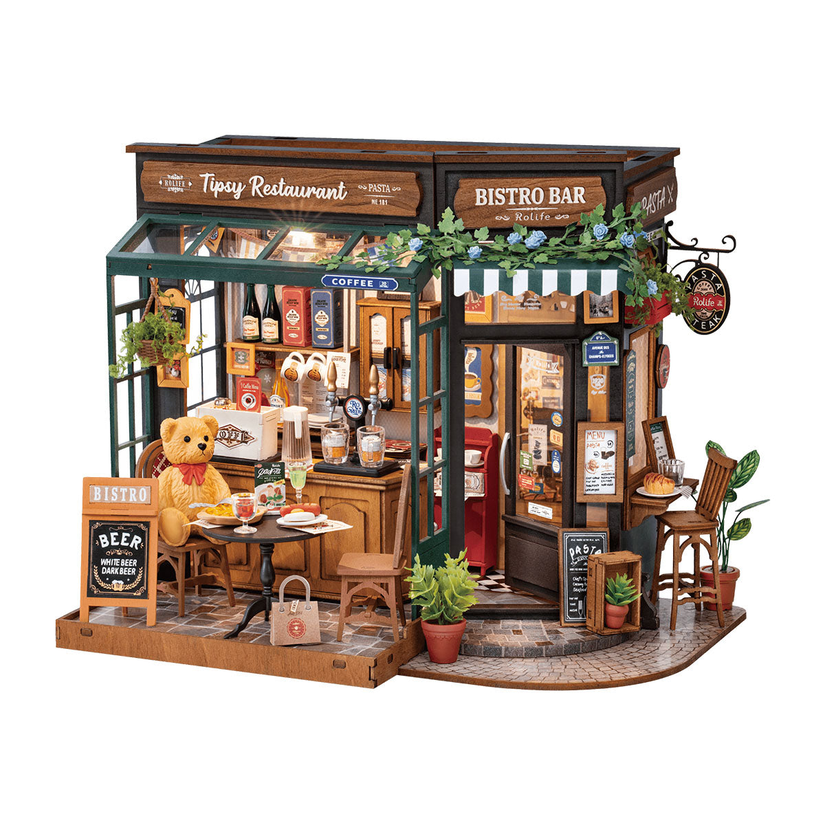 Casa Miniatura "Tipsy Restaurante & Bistrô" DIY (Faça Você Mesmo)