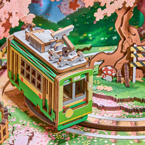 Quebra-cabeça 3D "Caixa Musical Trem das Flores de Cerejeira"