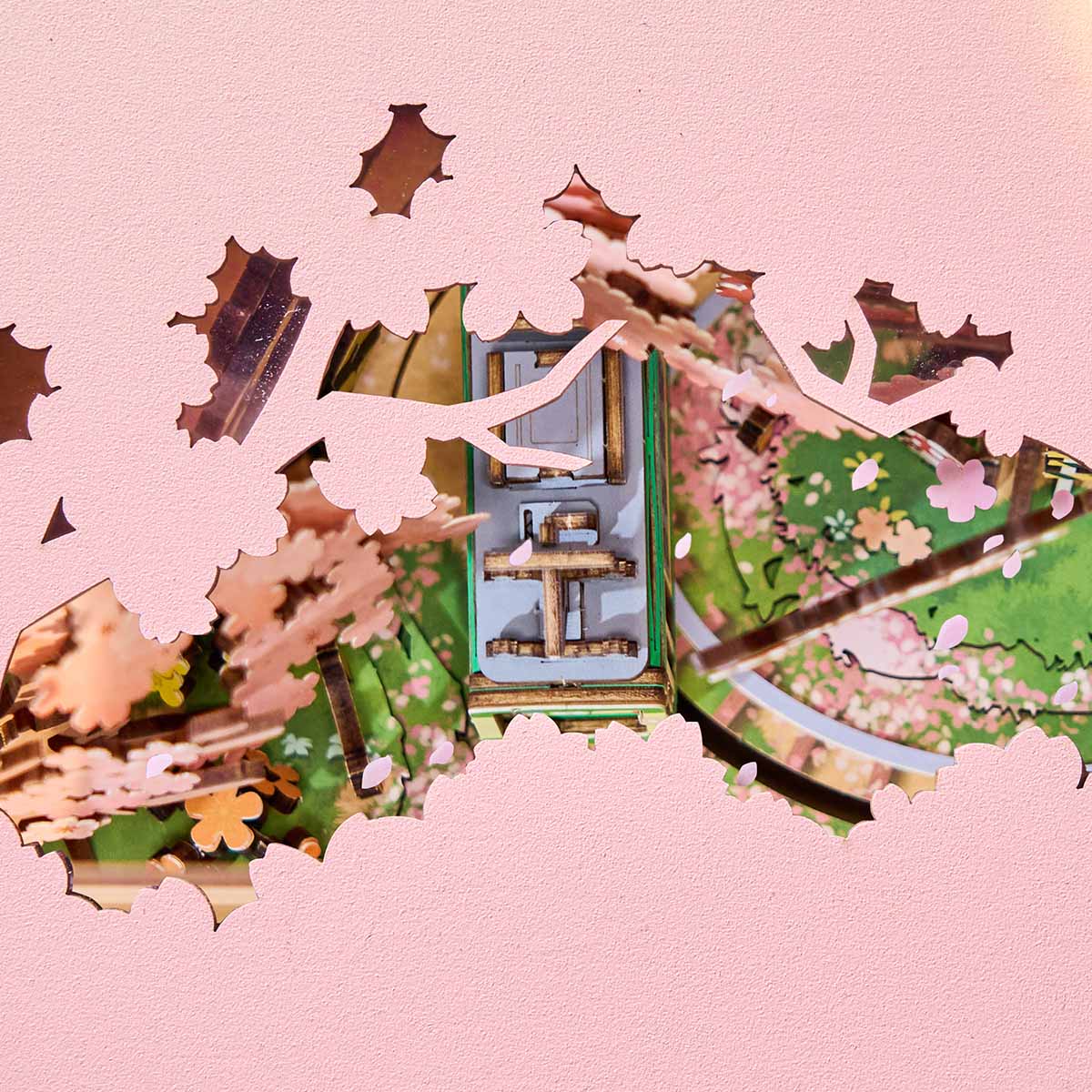 Quebra-cabeça 3D "Caixa Musical Trem das Flores de Cerejeira"